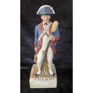 Vintage Ceramic Kentucky Straight Bourbon Decanter Battle Soldier